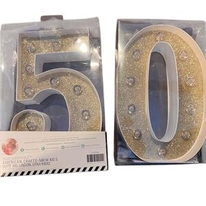 Light up Gold Glitter Number 50 Party Decorations